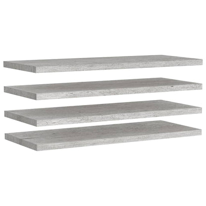 Scaffali a Parete 4 pz Grigio Cemento 90x23,5x3,8 cm in MDF