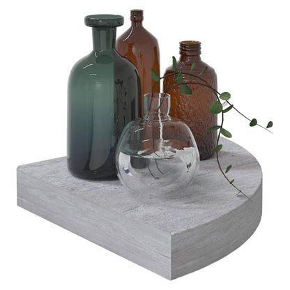 Mensola Angolare Grigio Cemento 25x25x3,8 cm in MDF