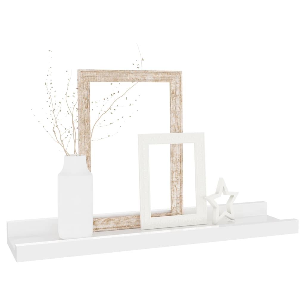 Mensole da Parete 2 pz Bianco Lucido 40x9x3 cm