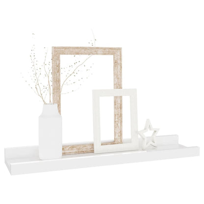 Mensole da Parete 2 pz Bianco Lucido 40x9x3 cm