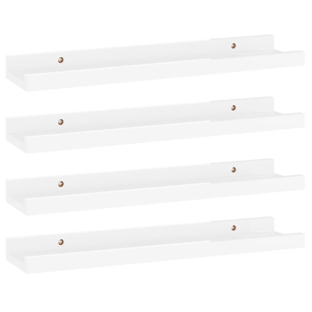 Mensole da Parete 4 pz Bianco Lucido 40x9x3 cm