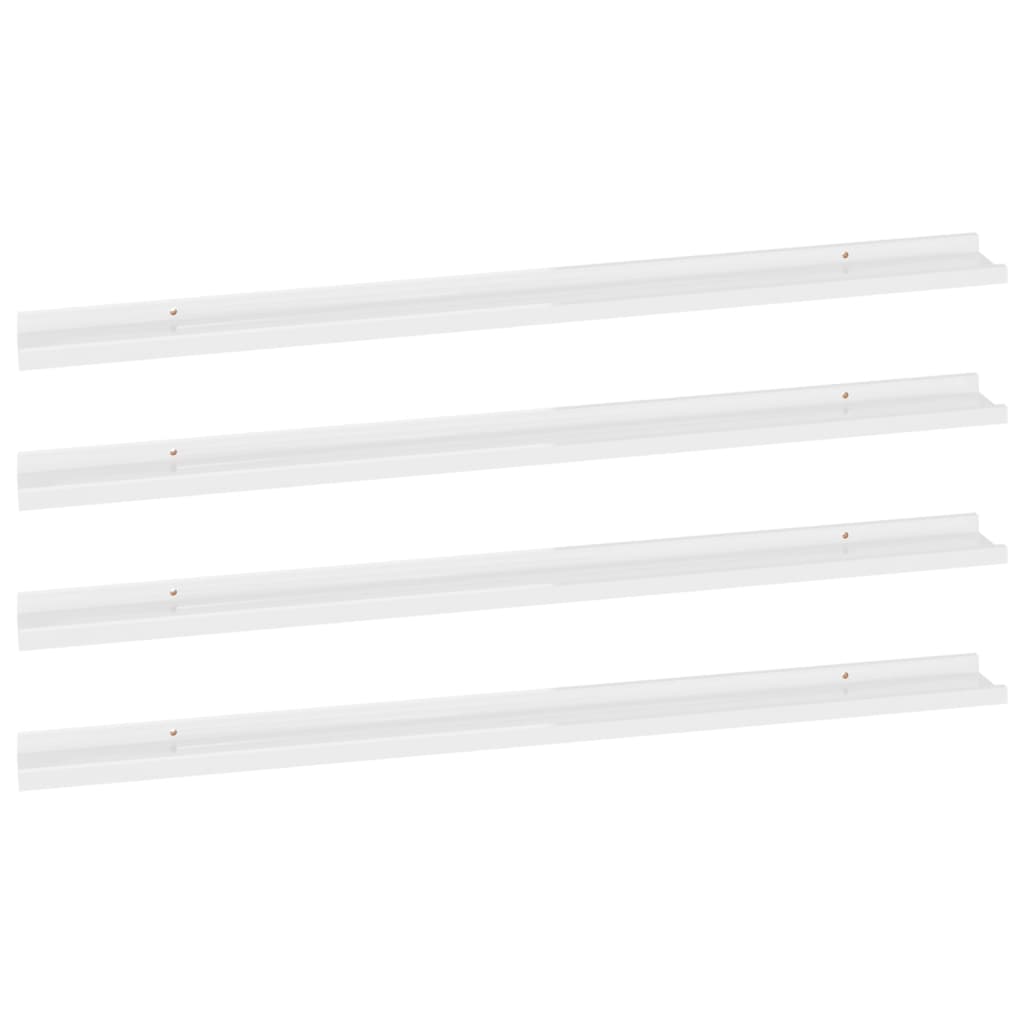 Mensole da Parete 2 pz Bianco Lucido 115x9x3 cm