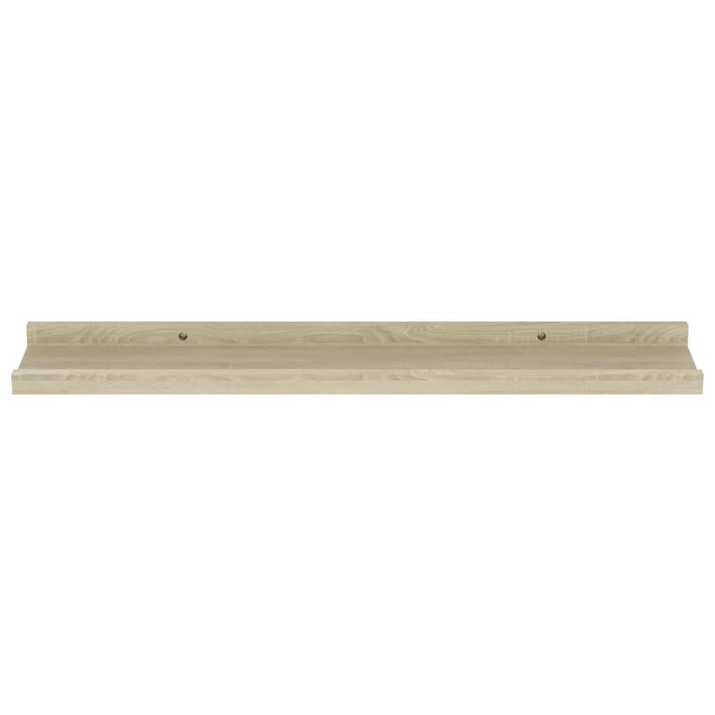 Mensole da Parete 2 pz Rovere Sonoma 60x9x3 cm