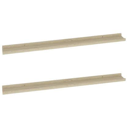 Mensole da Parete 2 pz Rovere Sonoma 100x9x3 cm