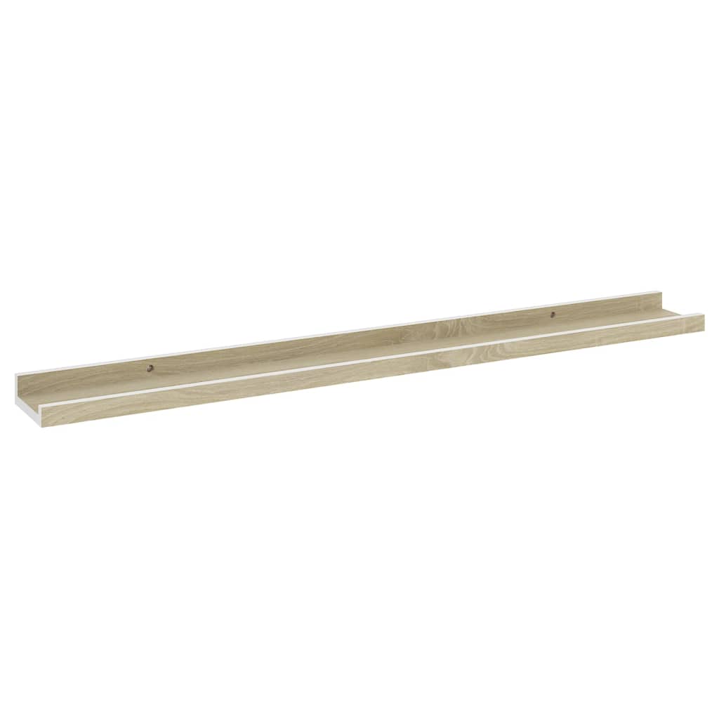 Mensole da Parete 4 pz Bianco e Rovere Sonoma 80x9x3 cm