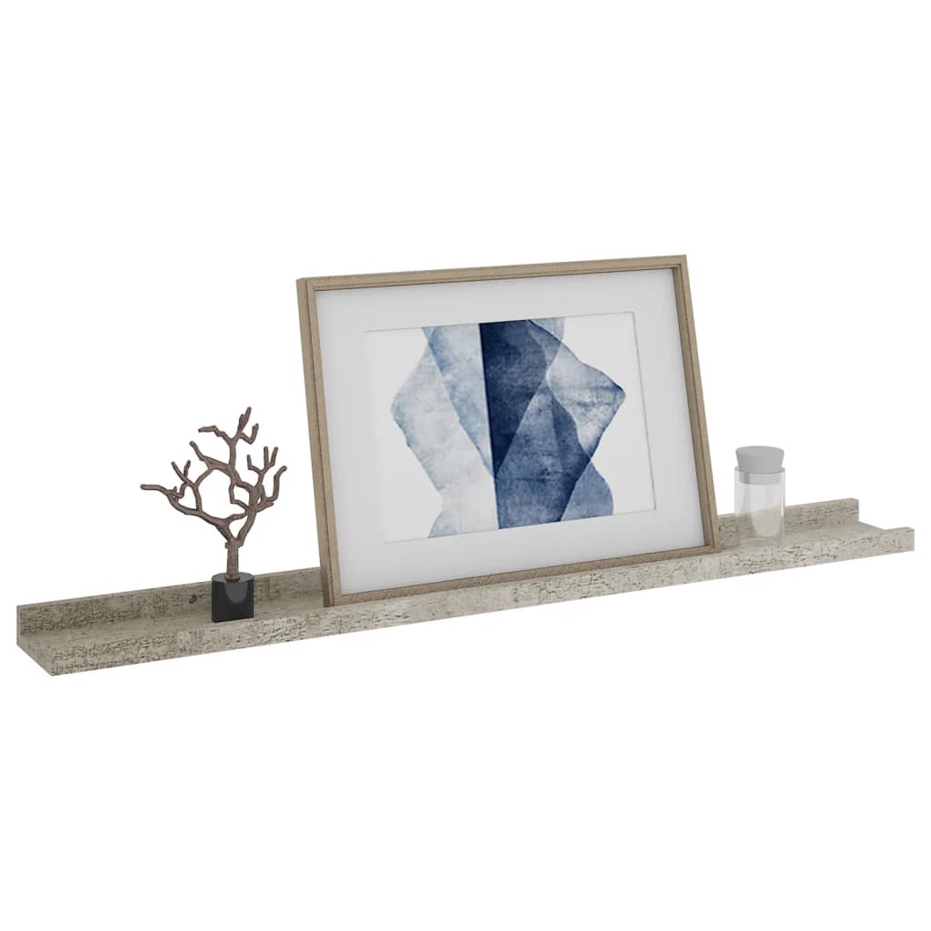 Mensole da Parete 4 pz Grigio Cemento 80x9x3 cm