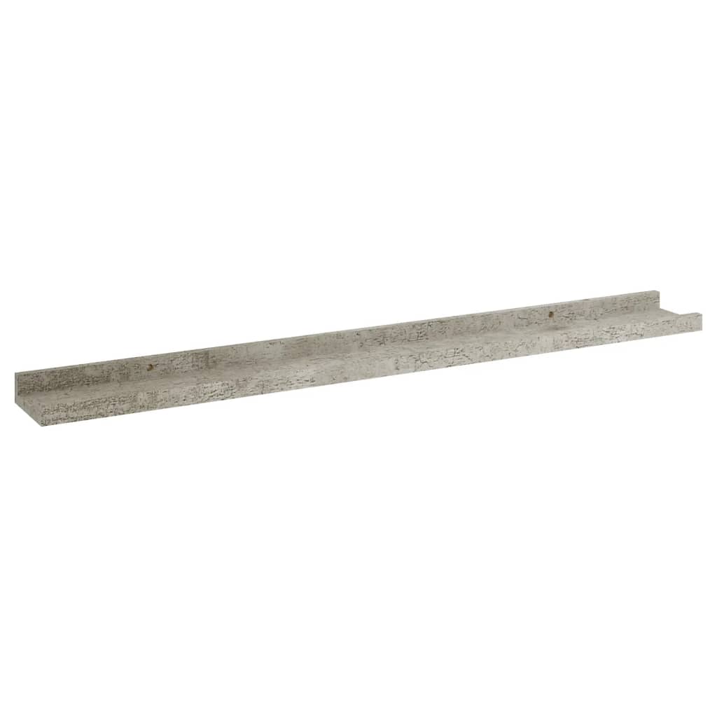 Mensole da Parete 4 pz Grigio Cemento 80x9x3 cm