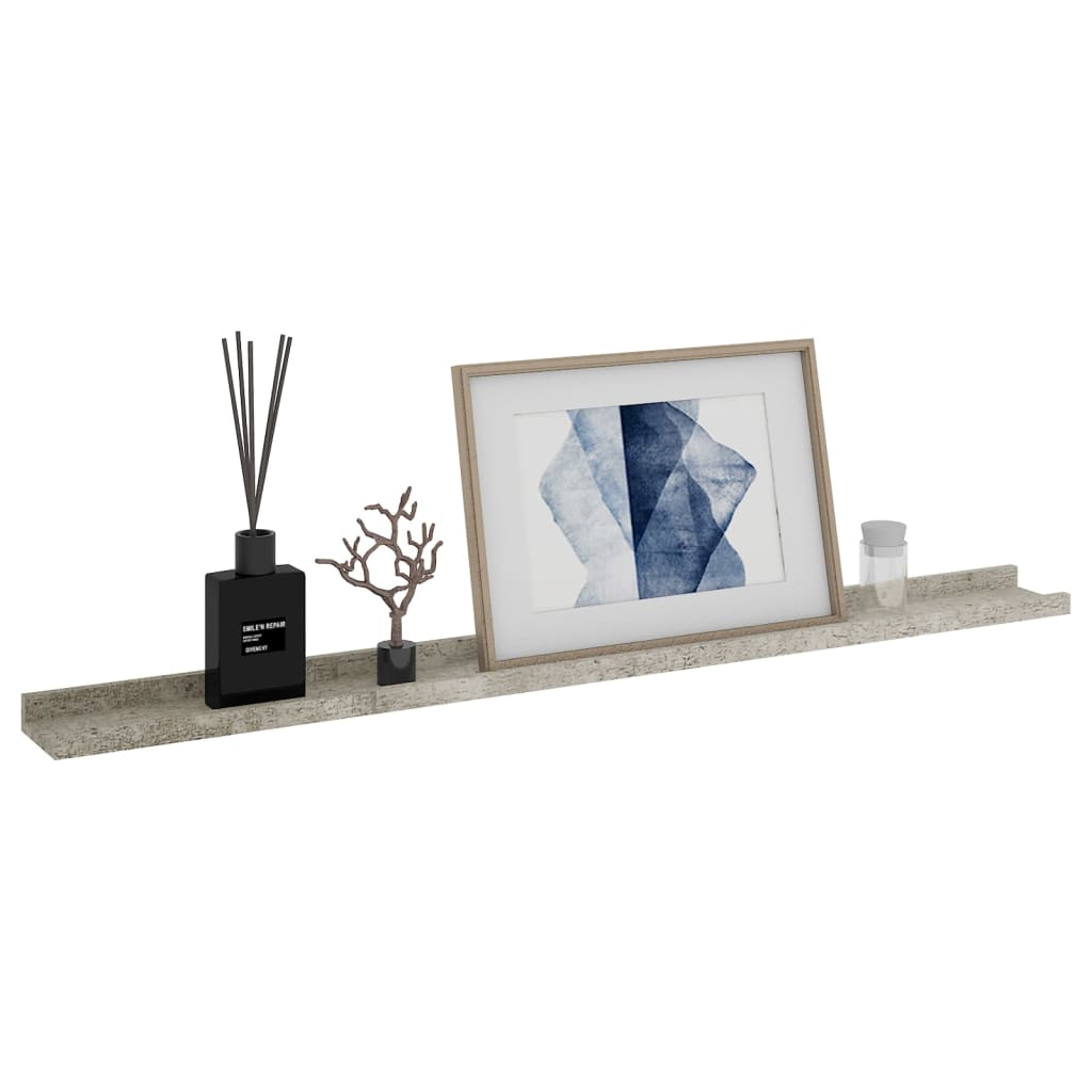 Mensole da Parete 4 pz Grigio Cemento 100x9x3 cm