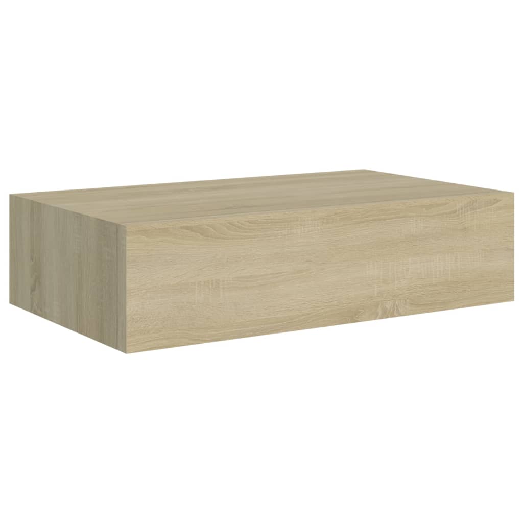 Scaffali con Cassetti da Parete 2 pz Rovere 40x23,5x10 cm MDF