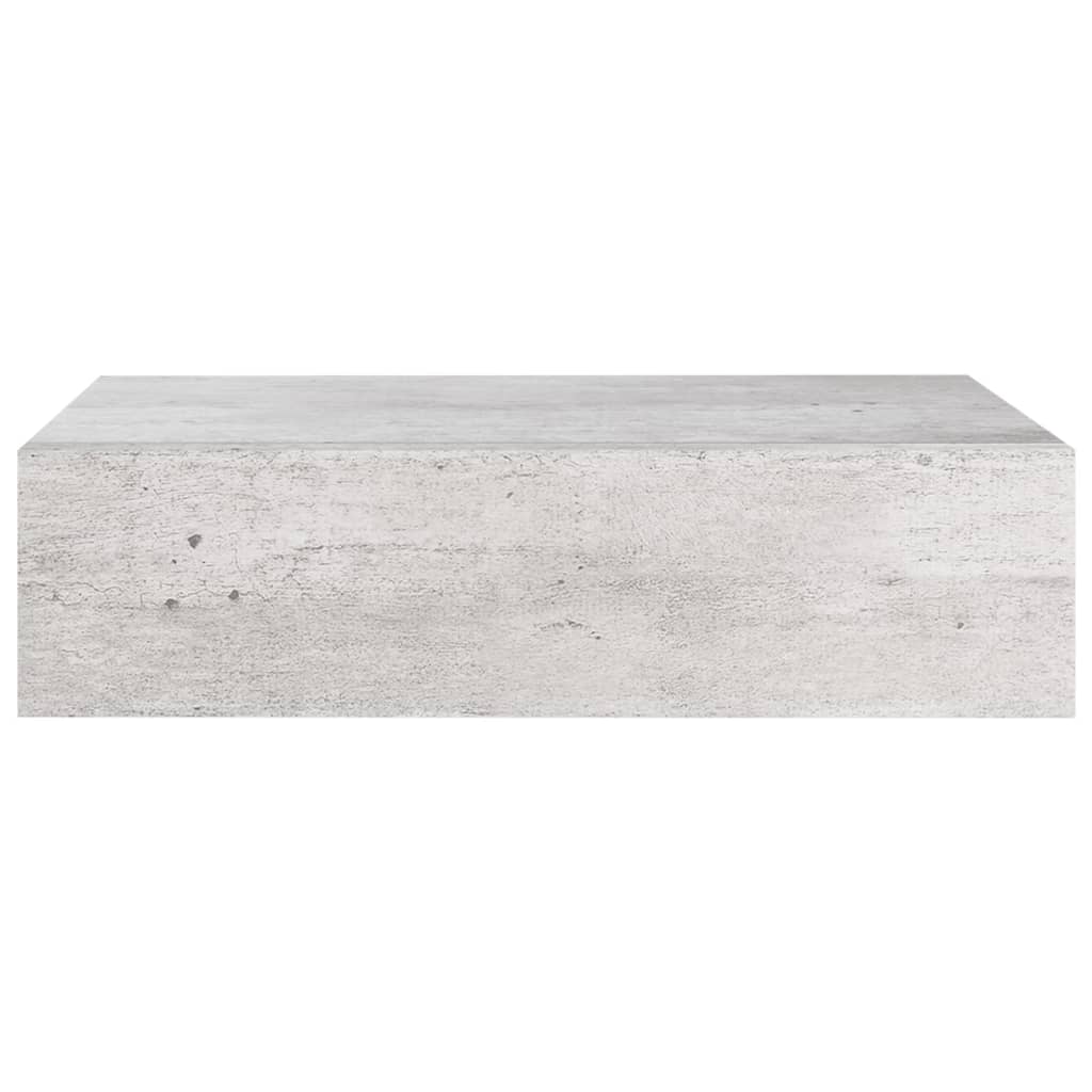 Scaffale con Cassetti da Parete Grigio Cemento 40x23,5x10cm MDF