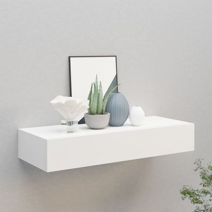Scaffale con Cassetti da Parete Bianco 60x23,5x10 cm in MDF