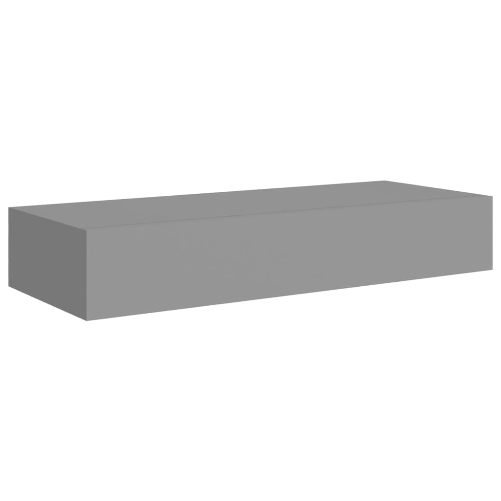 Scaffali con Cassetti da Parete 2 pz Grigi 60x23,5x10 cm MDF