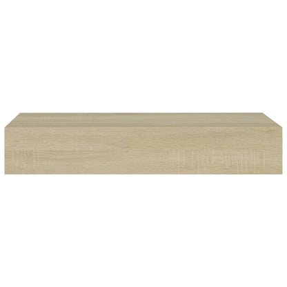 Scaffale con Cassetti da Parete Rovere 60x23,5x10 cm in MDF