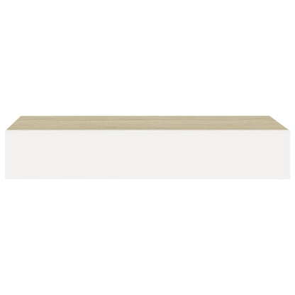 Scaffale con Cassetti Rovere e Bianco 60x23,5x10 cm in MDF