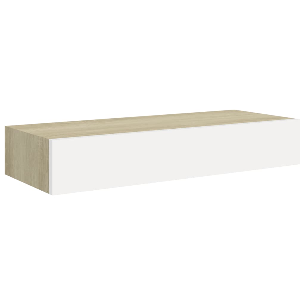 Scaffali con Cassetti 2 pz Rovere e Bianco 60x23,5x10 cm in MDF