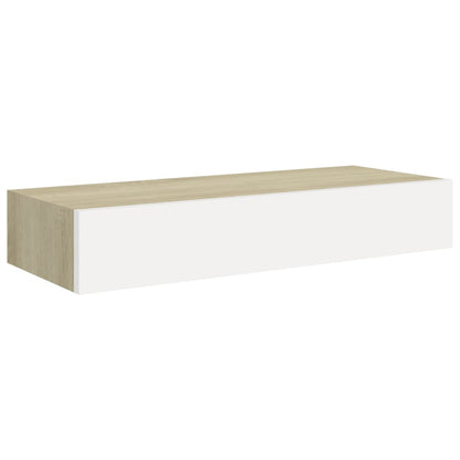 Scaffali con Cassetti 2 pz Rovere e Bianco 60x23,5x10 cm in MDF