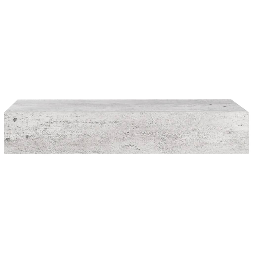 Scaffale con Cassetti da Parete Grigio Cemento 60x23,5x10cm MDF