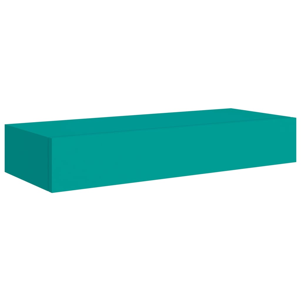 Scaffale con Cassetti da Parete Blu 60x23,5x10 cm in MDF