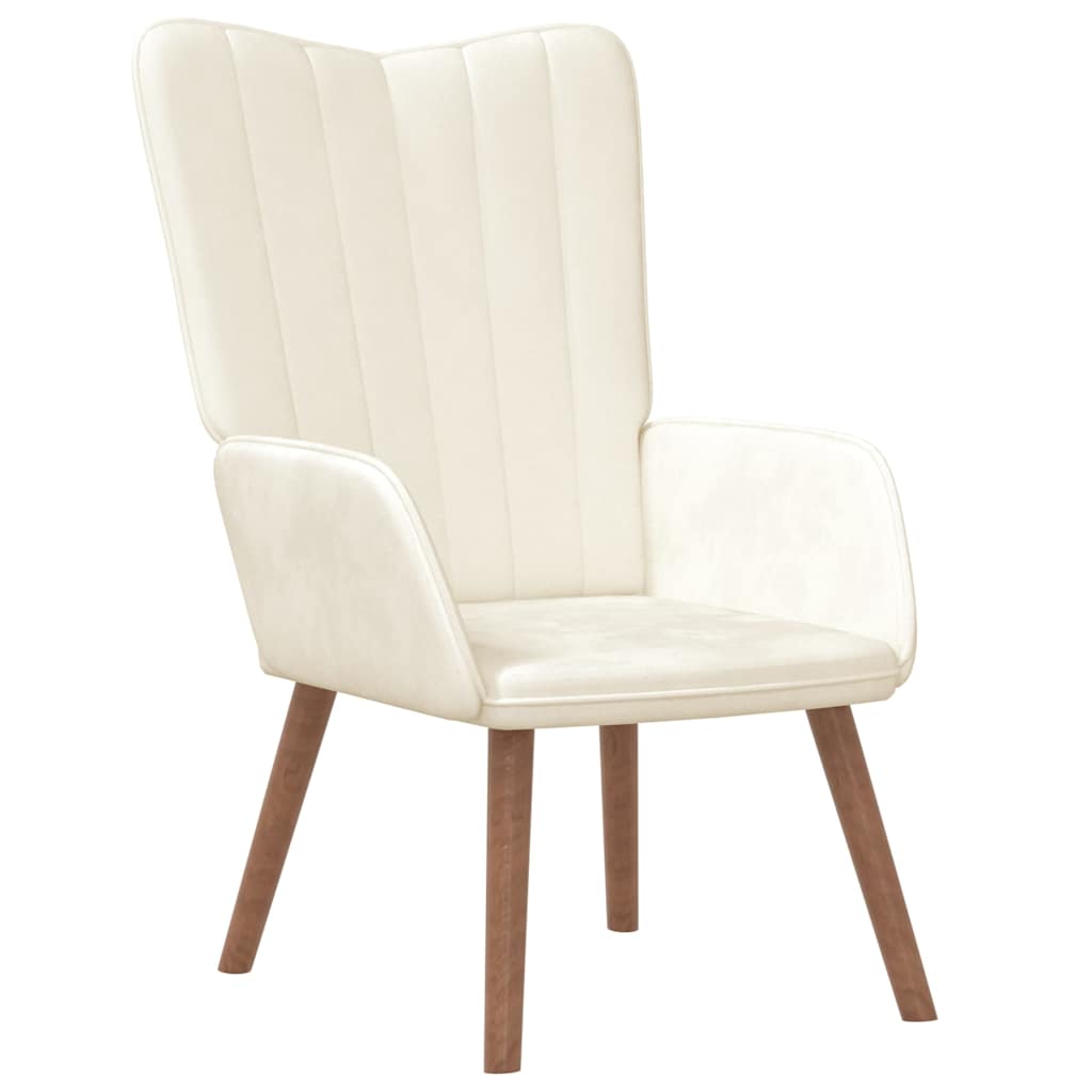 Poltrona Relax Bianco Crema in Velluto