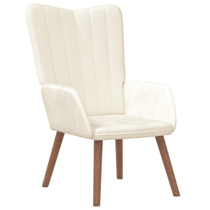 Poltrona Relax Bianco Crema in Velluto