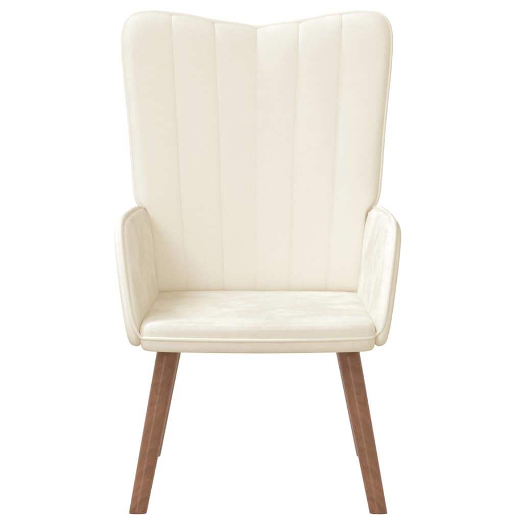 Poltrona Relax Bianco Crema in Velluto
