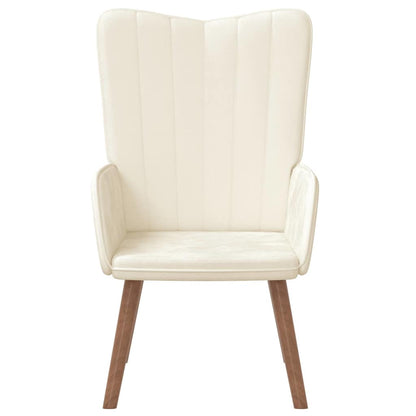 Poltrona Relax Bianco Crema in Velluto