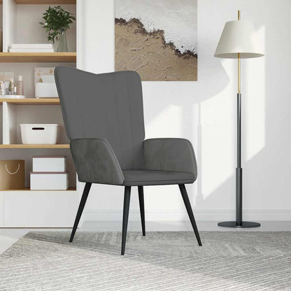 Sedia Relax Grigio Scuro in Velluto