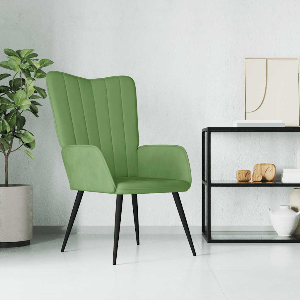 Sedia Relax Verde Chiaro in Velluto