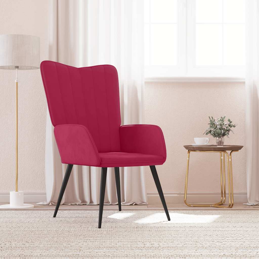 Sedia Relax Rosso Vino in Velluto