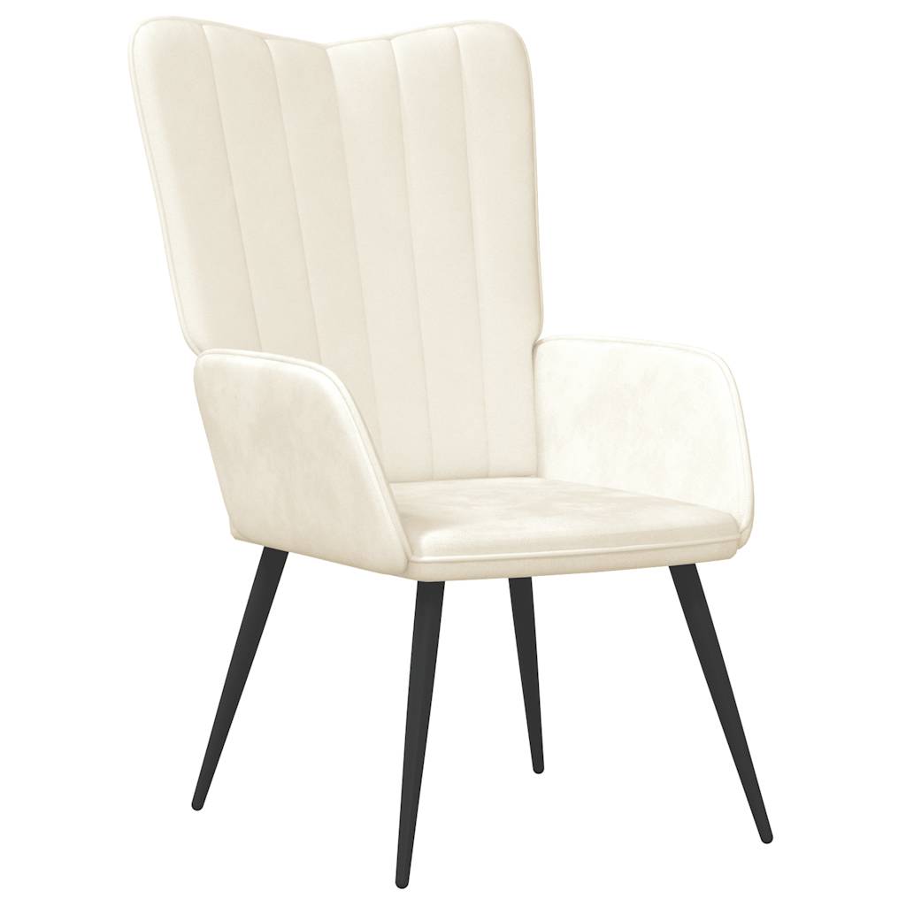 Sedia Relax Bianco Crema in Velluto