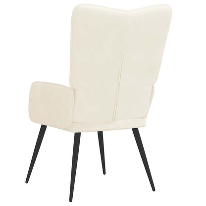 Sedia Relax Bianco Crema in Velluto