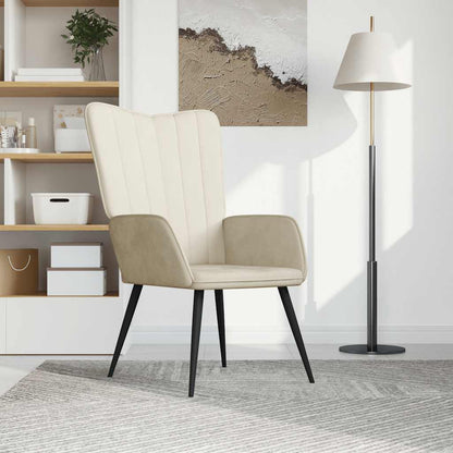 Sedia Relax Bianco Crema in Velluto