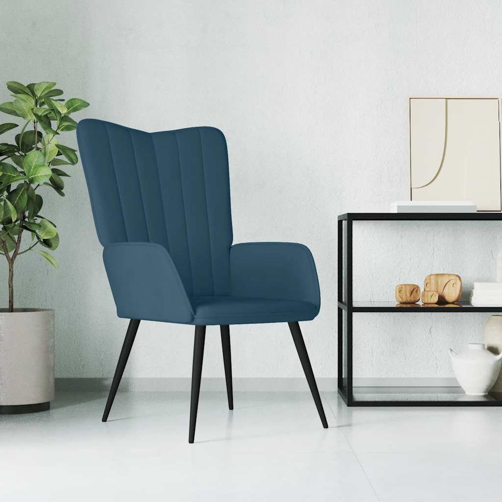 Sedia Relax Blu in Velluto