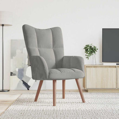 Sedia Relax Grigio Chiaro in Velluto