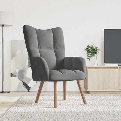 Sedia Relax Grigio Scuro in Velluto