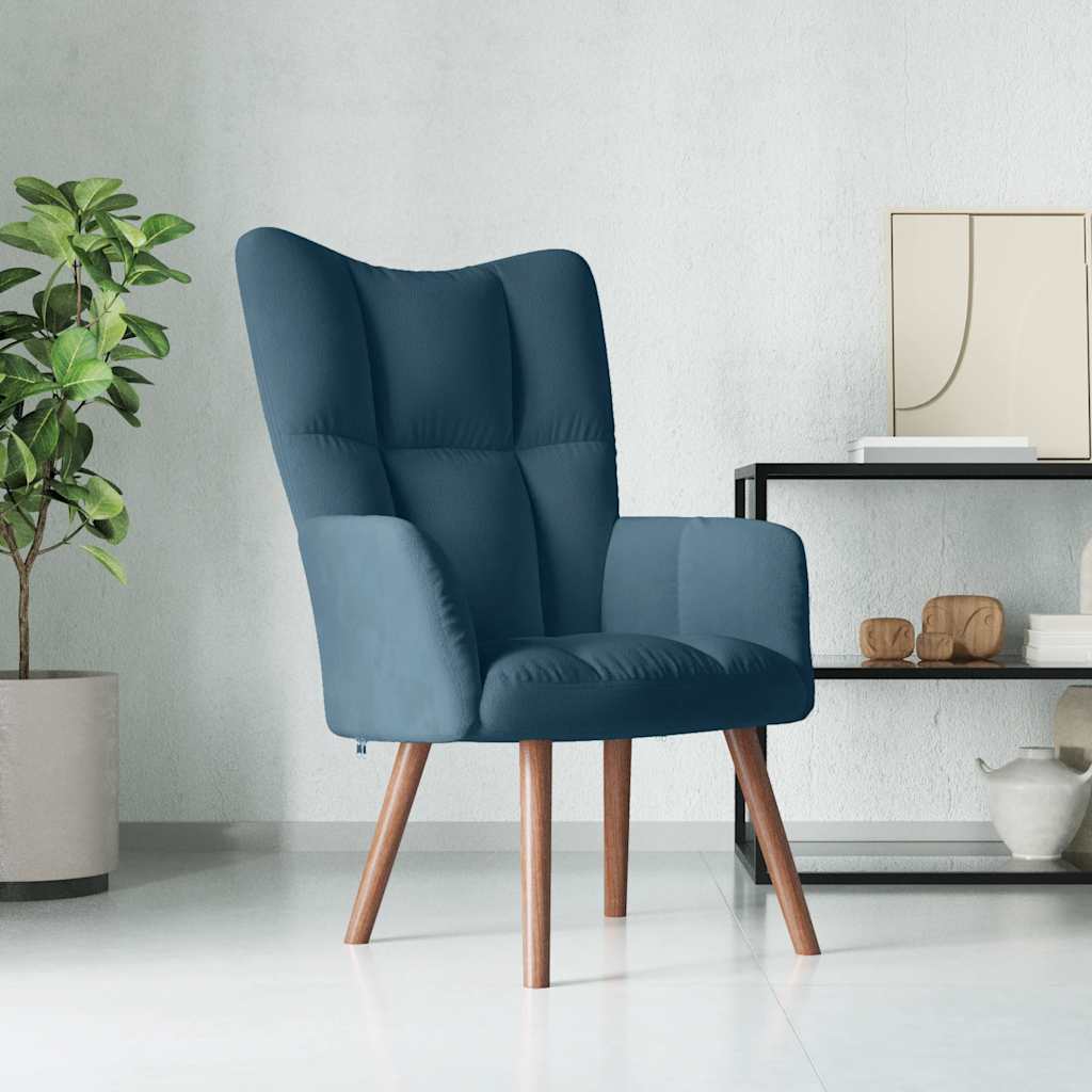 Sedia Relax Blu in Velluto