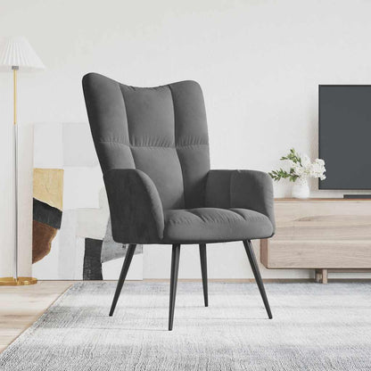 Sedia Relax Grigio Scuro in Velluto