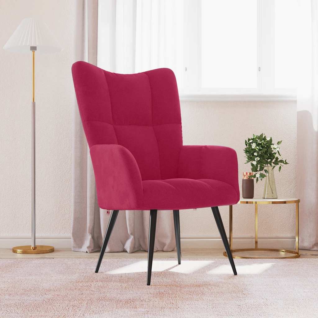 Sedia Relax Rosso Vino in Velluto