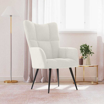 Sedia Relax Bianco Crema Velluto