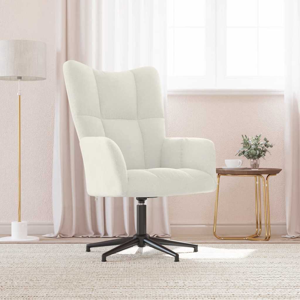 Sedia Relax Bianco Crema Velluto
