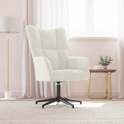 Sedia Relax Bianco Crema Velluto