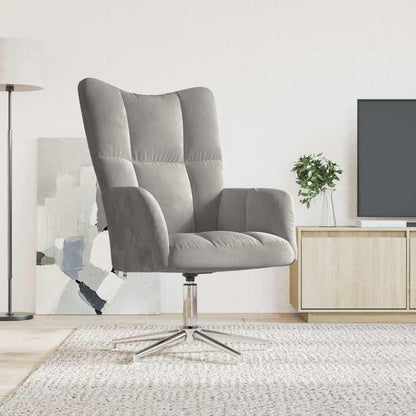Sedia Relax Grigio Chiaro in Velluto