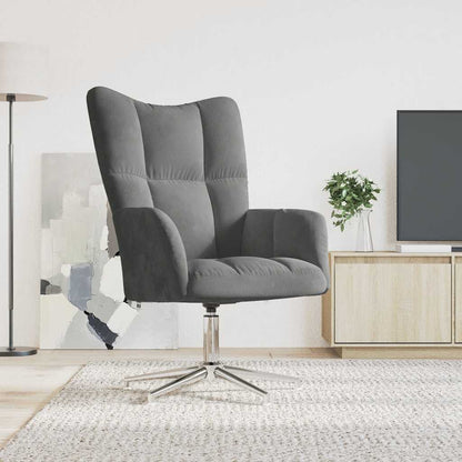 Sedia Relax Grigio Scuro in Velluto