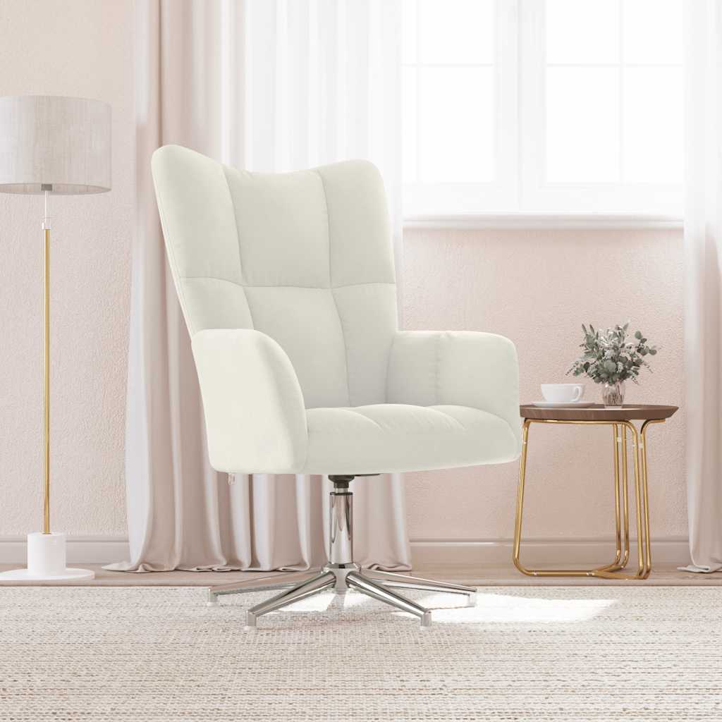Sedia Relax Bianco Crema Velluto