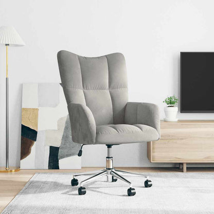 Sedia Relax Grigio Chiaro in Velluto
