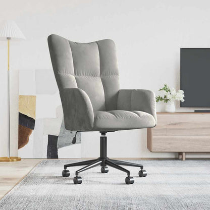 Sedia Relax Grigio Chiaro in Velluto