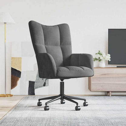 Sedia Relax Grigio Scuro in Velluto