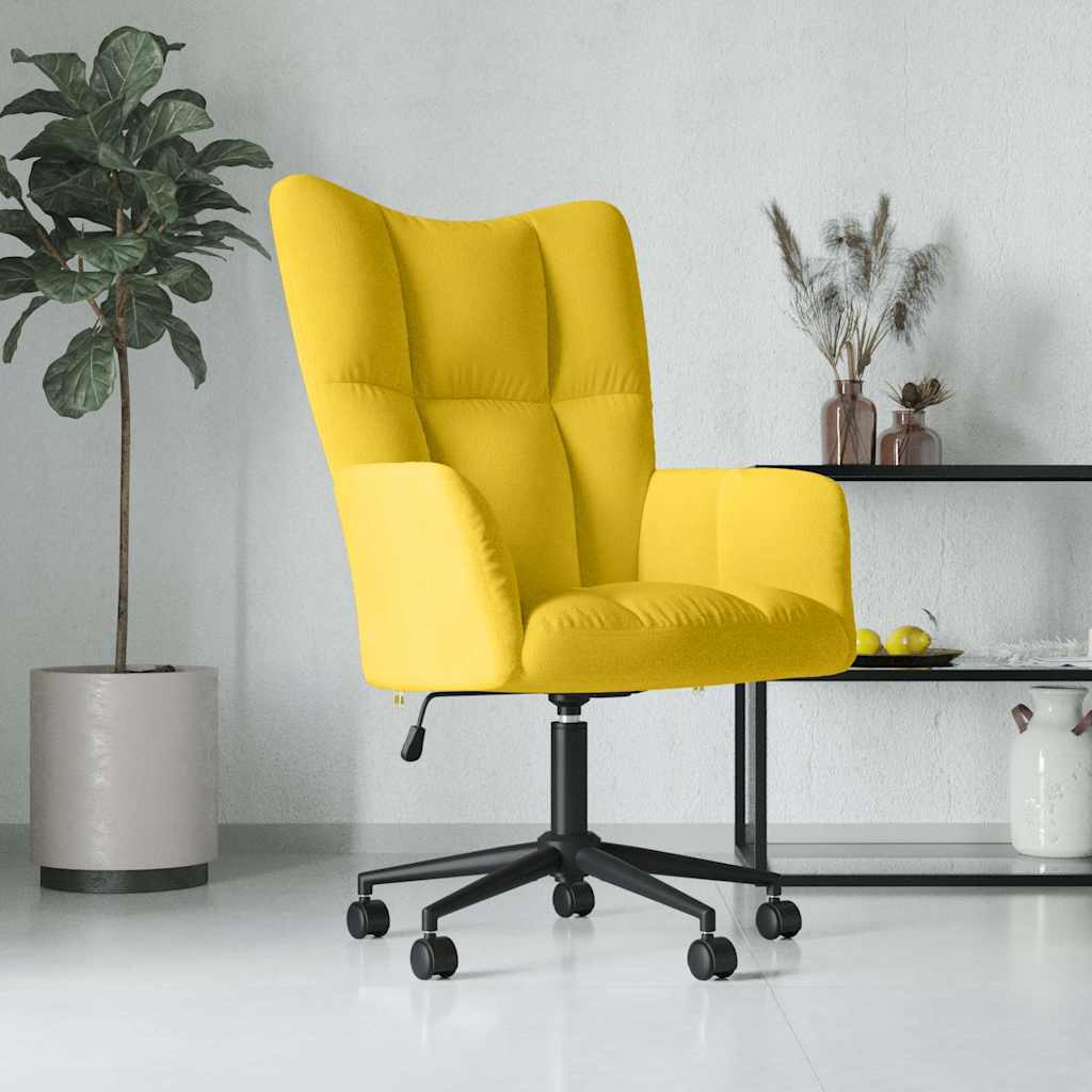 Poltrona Relax Giallo Senape in Velluto