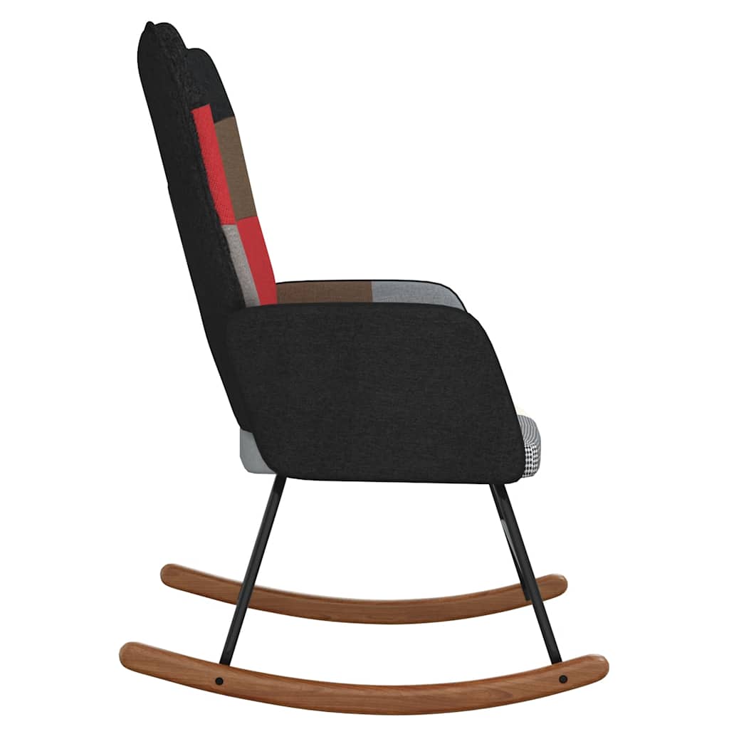 Sedia a Dondolo in Tessuto Patchwork