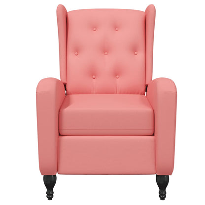 Poltrona Massaggiante Reclinabile Rosa in Velluto